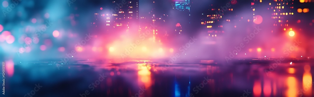 Poster step into the future with a 4k digital grainy gradient, where colorful soft noise effects blend seam