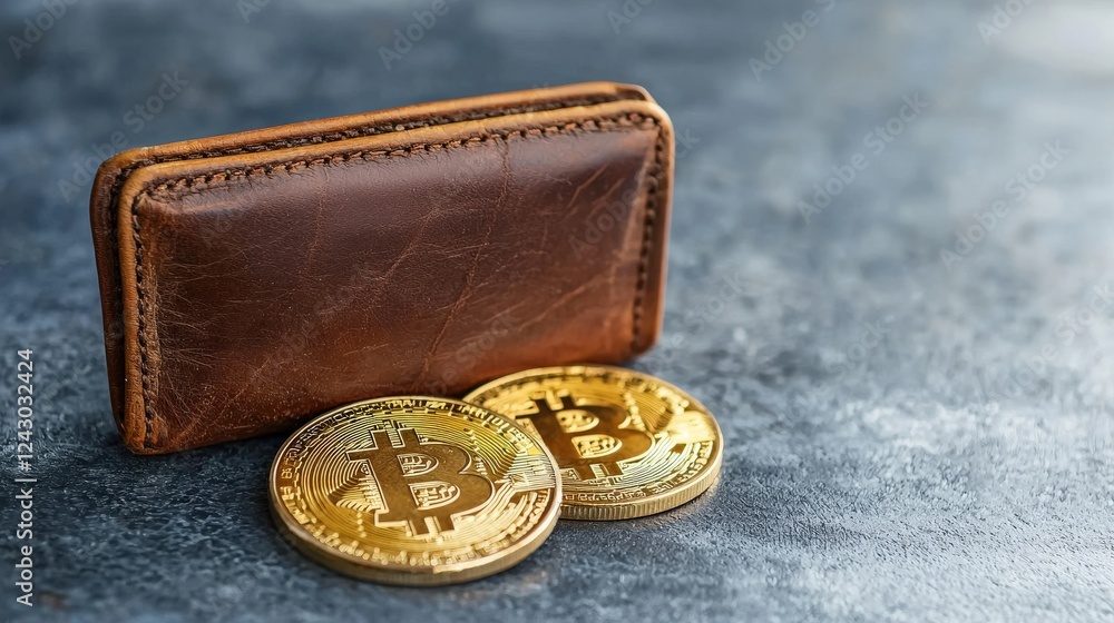 Poster e-wallet interface with cryptocurrency transactions