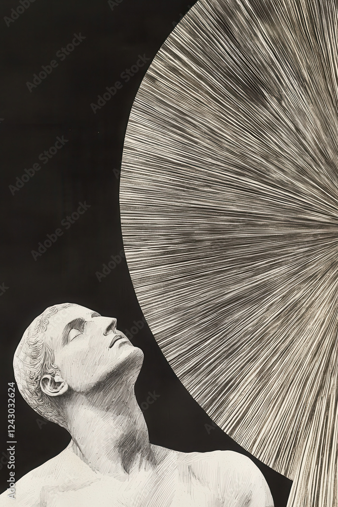 Poster artistic exploration of light and form: a captivating study in expression and structure