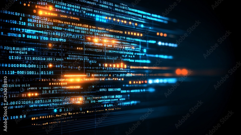 Poster a vibrant digital display of seamless mathematical formulas on an abstract futuristic background fea