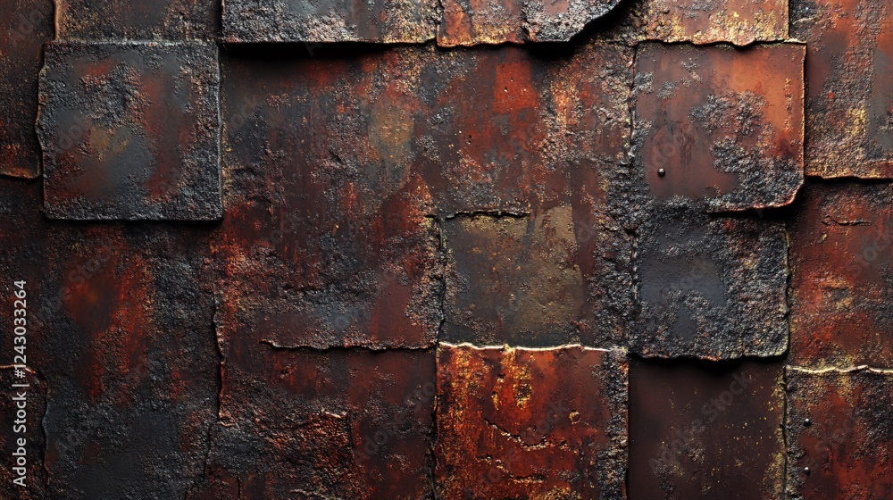 Aufkleber old grunge corroded metal texture background showing rust
