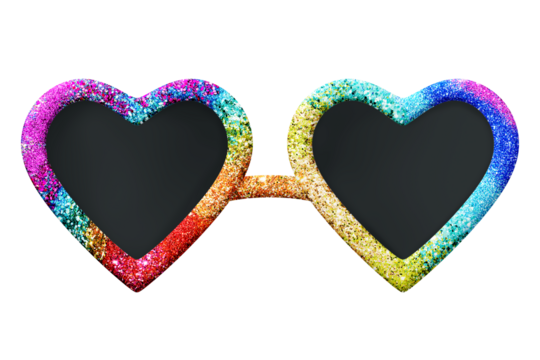 Heart sunglasses png sticker, accessory 3D cartoon transparent background