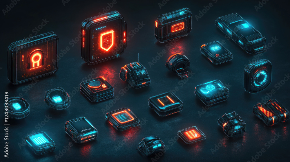 Poster a glowing digital padlock in a dark environment symbolizes cybersecurity and data protection ideal f