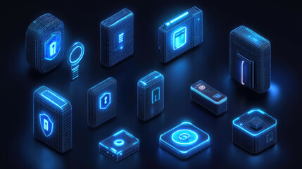 Naklejka premium A glowing digital padlock in a dark environment symbolizes cybersecurity and data protection ideal for illustrating IT security concepts, online safety, or encryption technology
