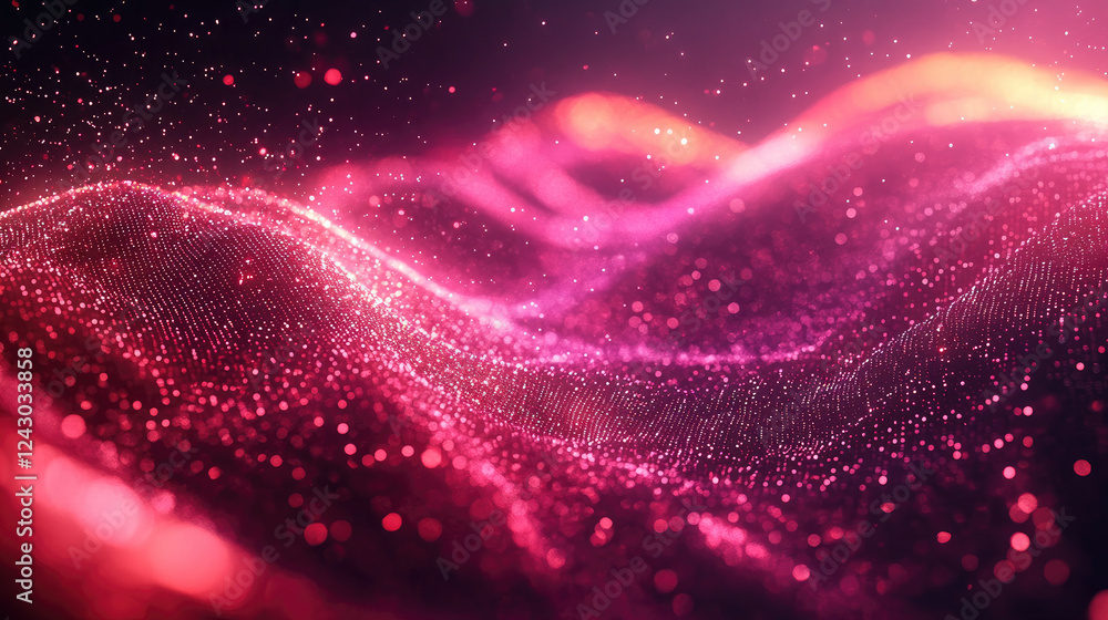 Aufkleber a mesmerizing abstract design showcases bright glowing particles that create a sense of movement and