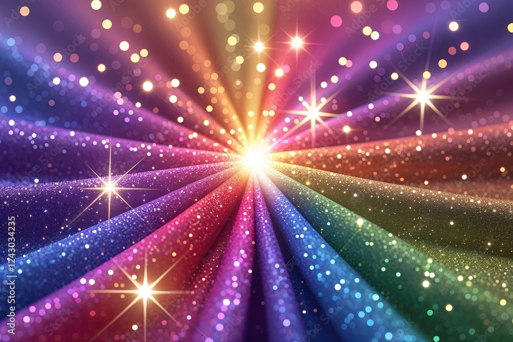 Aufkleber vibrant colorful gradient background with shimmering twinkle sparkle effect