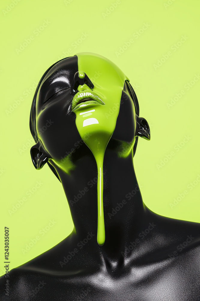 Poster striking modern art piece featuring bold abstract concept with vibrant colors and dynamic visual com