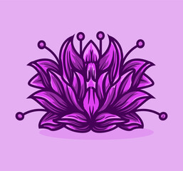 Vibrant Purple Lotus vector illustration