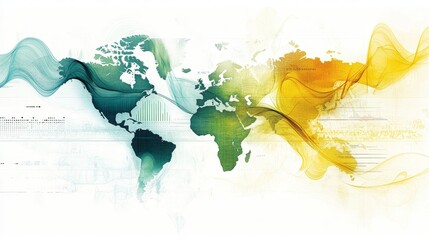 Global Financial Data Analysis with Vector Illustration and Vibrant Colors, Representing Innovation.