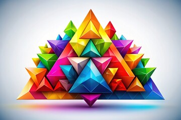 Fototapeta premium Abstract 3D Geometric Shapes of Colorful Triangle