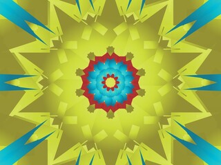 abstract kaleidoscope motif with shape template for wallpaper background 