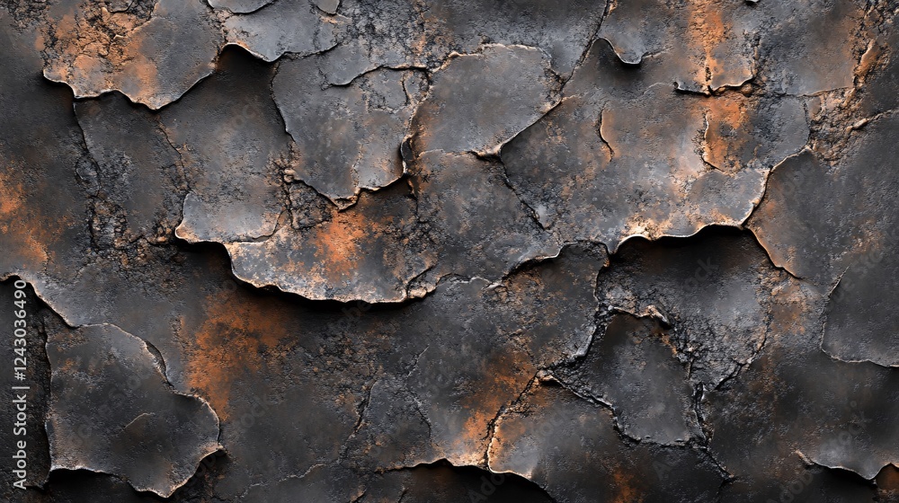 Aufkleber dark and rusty rough metal texture background showing corrosion