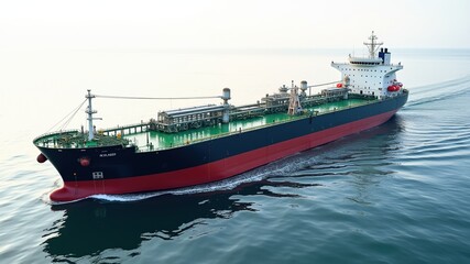 Fototapeta premium Aerial Oil Tanker Depot Terminal - Global Energy Logistics