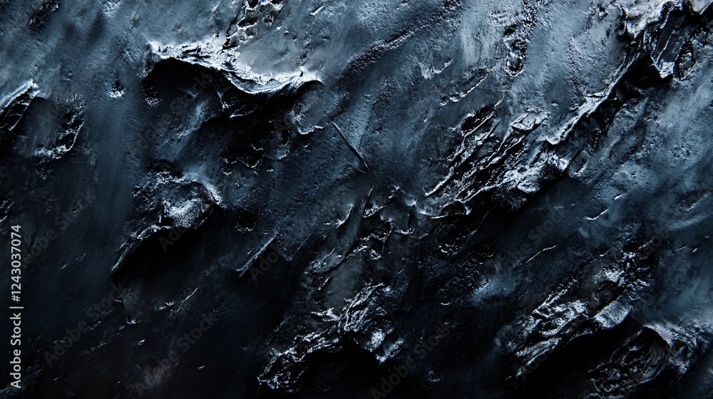 Aufkleber dark and textured background with abstract black paint strokes