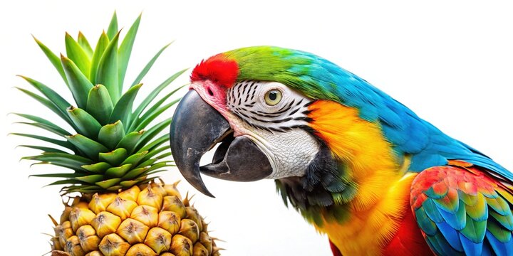 Annanas nascht Papagei