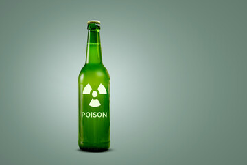 Beer bottle with poison warning label