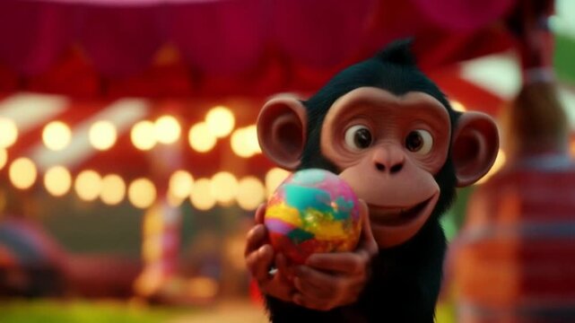 Chimpanzee Circus Performer: A Night of Thrills and Lights