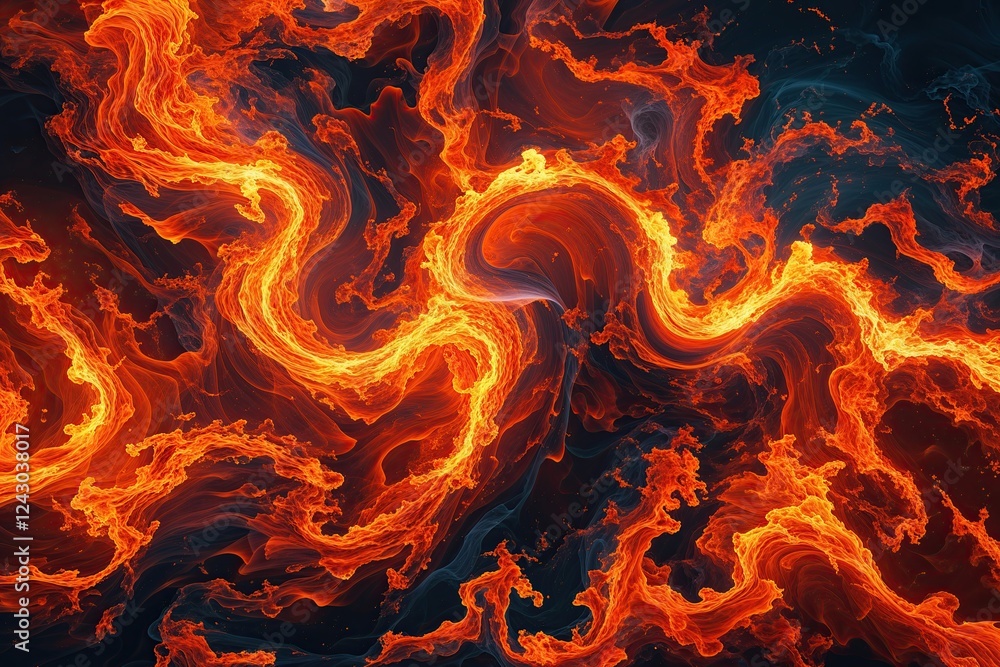 Poster vibrant orange background with energetic swirling patterns and dynamic texture