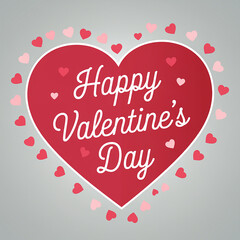 text Happy Valentine's Day on red heart background