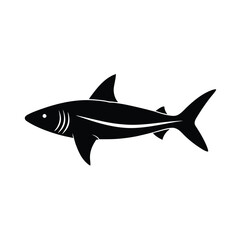 Redtail Shark Silhouette Vector Art and Black Color Design Illustration