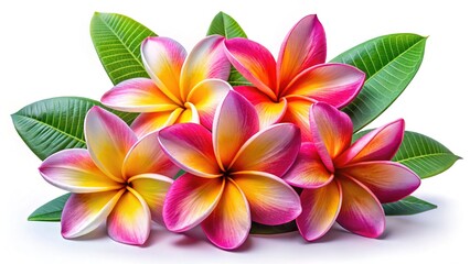 Fototapeta premium Colorful Frangipani Tropical Flower, Plumeria Flower Fresh Bloom