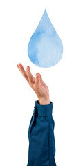 Png Hand presenting water mockup conservation environment remix