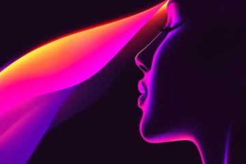 Obraz premium Concept of Stock or AI, a human face depicted using dots and lines - Stock