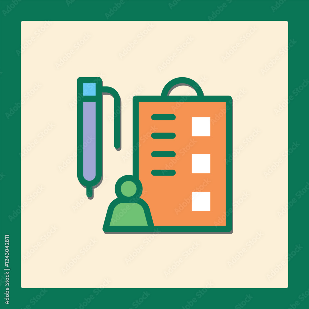 Poster questionnaire icon: modern survey data input design