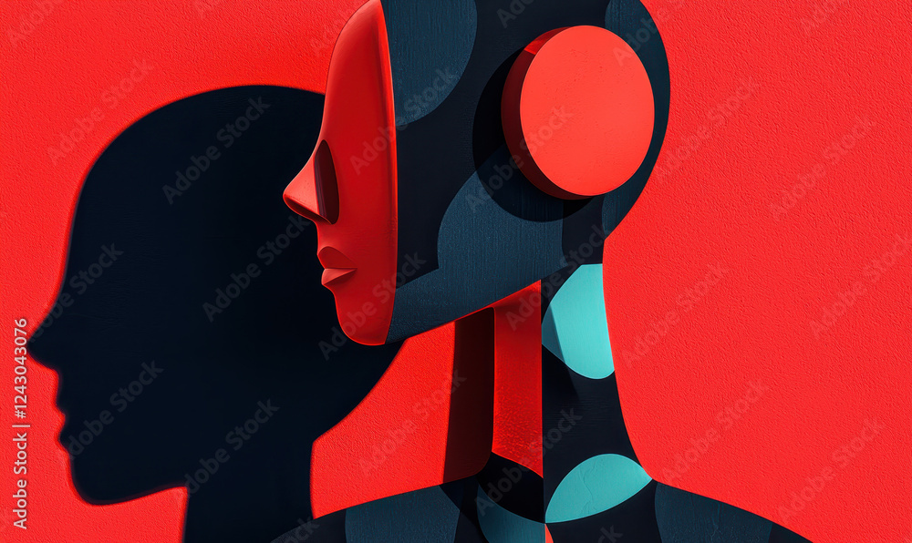 Poster captivating abstract art: exploring the bold and vivid play of colors and forms in a conceptual prof