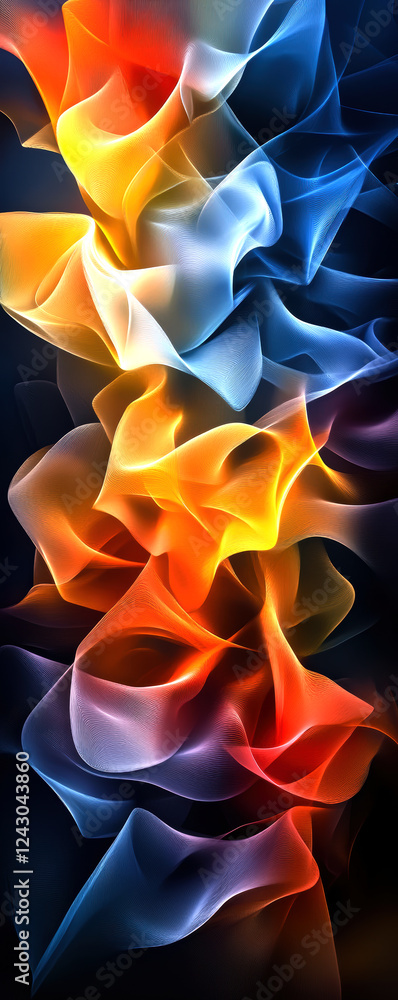 Poster a mesmerizing blend of vibrant colors and soft waves creates a sense of fluidity and depth, inviting