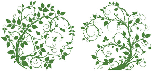 green floral background