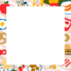 Food doodle frame design element