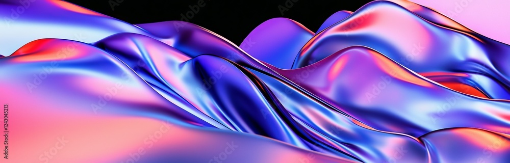 Poster visually captivating futuristic background featuring high-speed wave-like patterns of neon pink and 