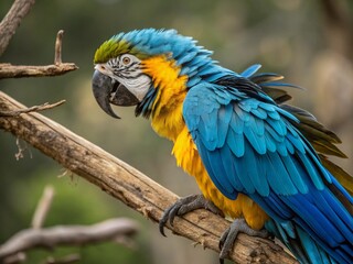 Fototapeta premium yellow and blue colour parrots