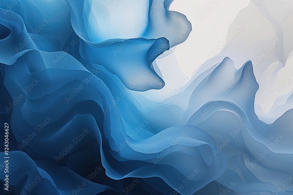 Poster sophisticated abstract azure gradient blend with gentle texture fading to soft ivory
