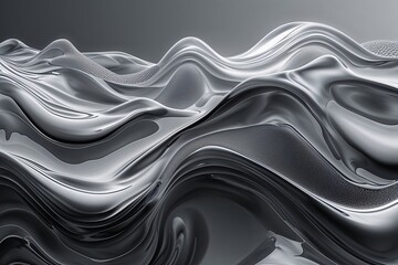 Fototapeta premium Dynamic Grayscale Background with Glowing Liquid Effects and Textured Designs