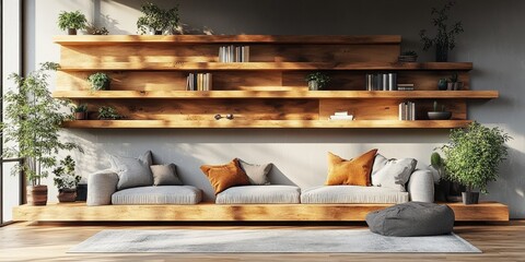 Cozy living room design modern home interior natural light