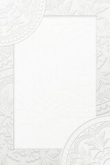 Aesthetic white ornamental frame background