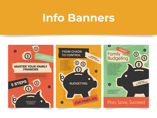 A banner template inviting to a seminar on family budgeting, aimed at increasing the financial literacy of the population.