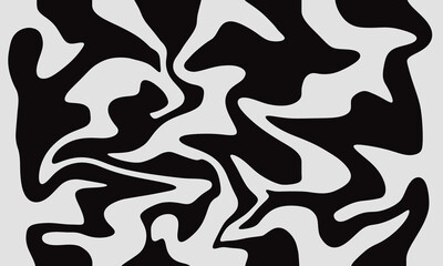 Abstract horizontal marble background with 2 colors. Trendy vector illustration in style retro 60s and 70s. Black and grey.