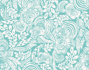 Cute, floral mandala, monochrome, ethnic, floral illustration, grunge, grungy, seamless pattern, print, textile, fabric, clothing, packaging, vector graphic artwork