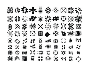Vector Graphic Assets Set. Bold modern Shapes for Posters Template, flyers, clothes, social media, graphic design, sticker, In Y2k style, Futuristic, Anti-design, Digital Collage, Retro Futurist