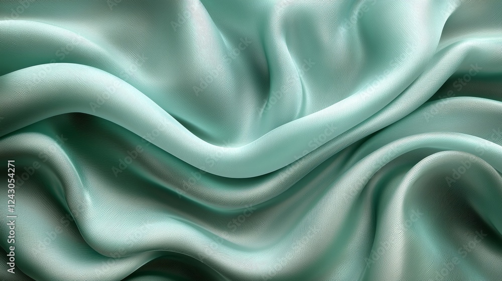 Poster a rich and enveloping deep forest green wave in an abstract form, isolated on a white background