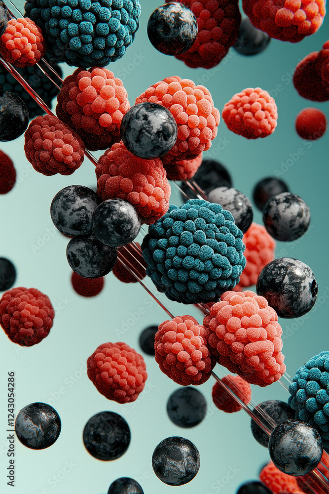 Poster vivid and dynamic abstract molecular imagery: a colorful exploration of microscopic patterns in a su