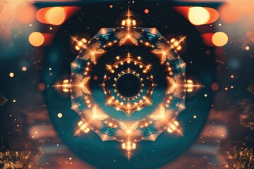 Kaleidoscopic Lens Light Bow Creative Photo Overlays with Film Dust Texture and Retro Aesthetic Effect