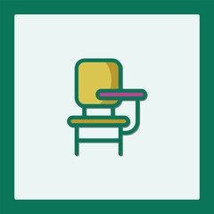 Scholl Dest Icon: Stylish Student Desk Chair Illustration