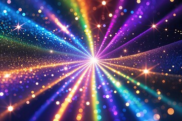 Fototapeta premium Vibrant Gradient Canvas Texture with Sparkling Kaleidoscopic Illumination Effects