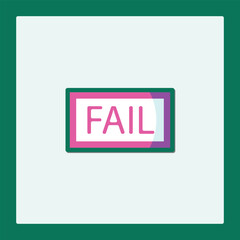 Fototapeta premium Minimalist Fail Icon: Flat Design Graphic Element