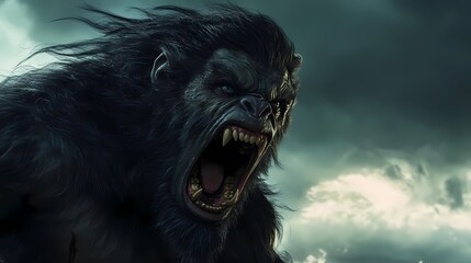 Naklejka premium Nightmare Visage: The Face of Pure Horror