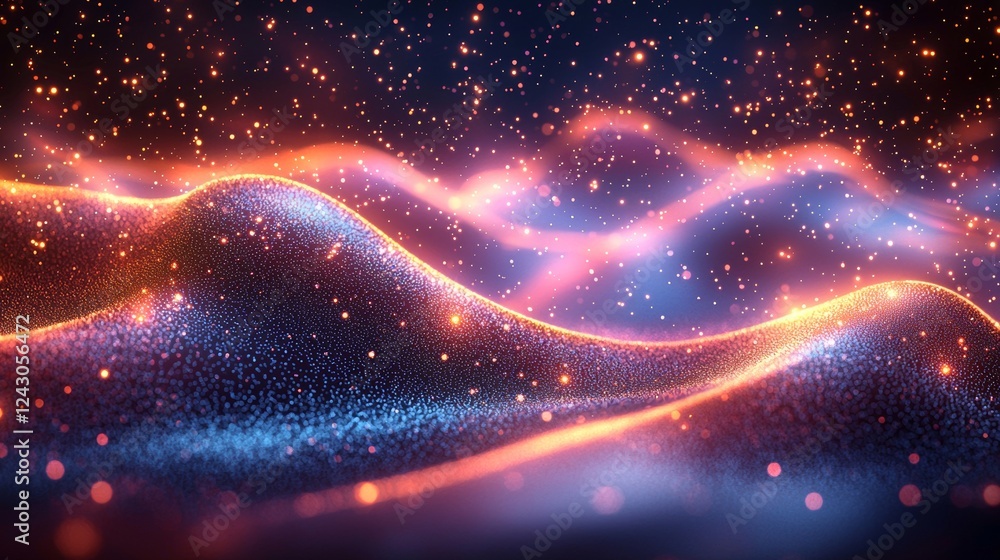 Poster abstract 3d futuristic circuit lines movement motion for advertising and game artwork, highlighting 